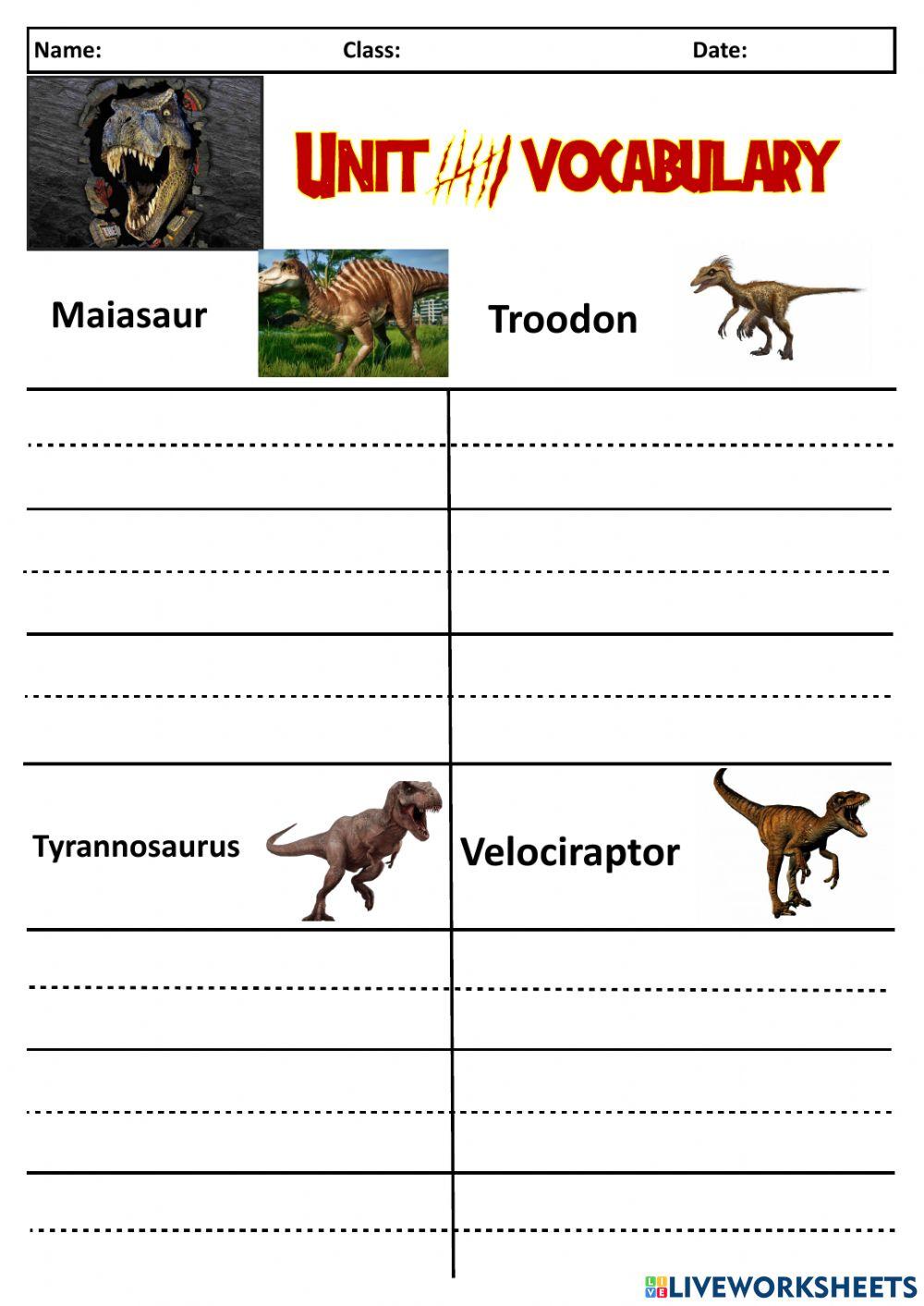 Dinosaur Vocabulary