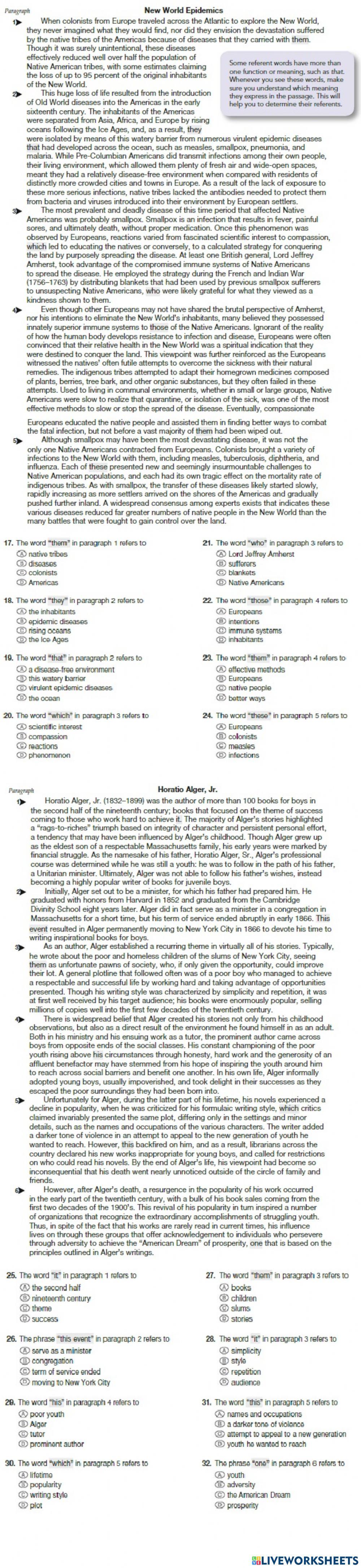 TPC1 reading reference questions passages 3 and 4