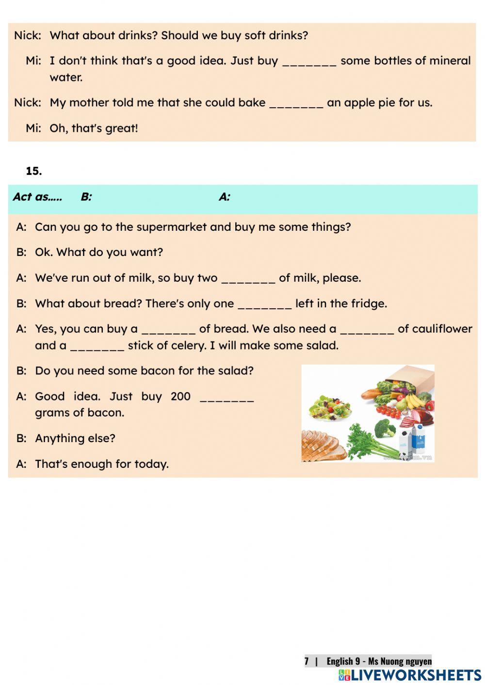 E9U7 (speaking) RECIPES AND EATING HABITS -nuongnguyen