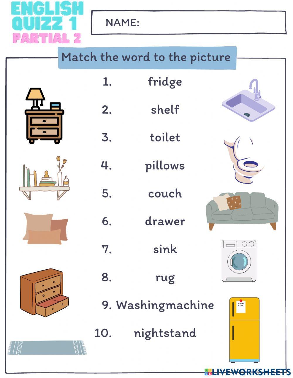 House things - ESL worksheet by HanNhaVy