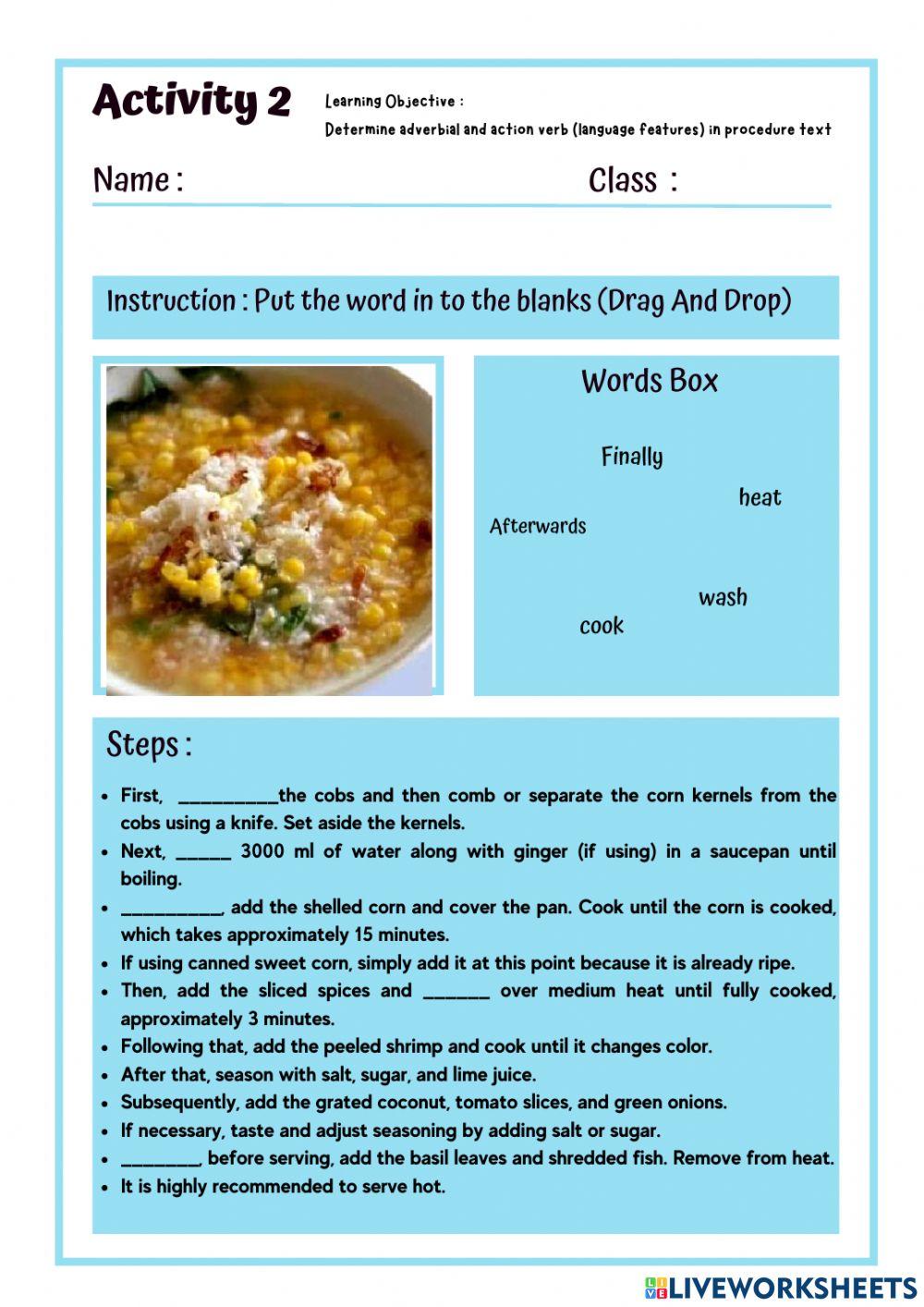 Procedure Text 2282779 Cindanita Live Worksheets procedure-text-2282779-cindanita-live-worksheets