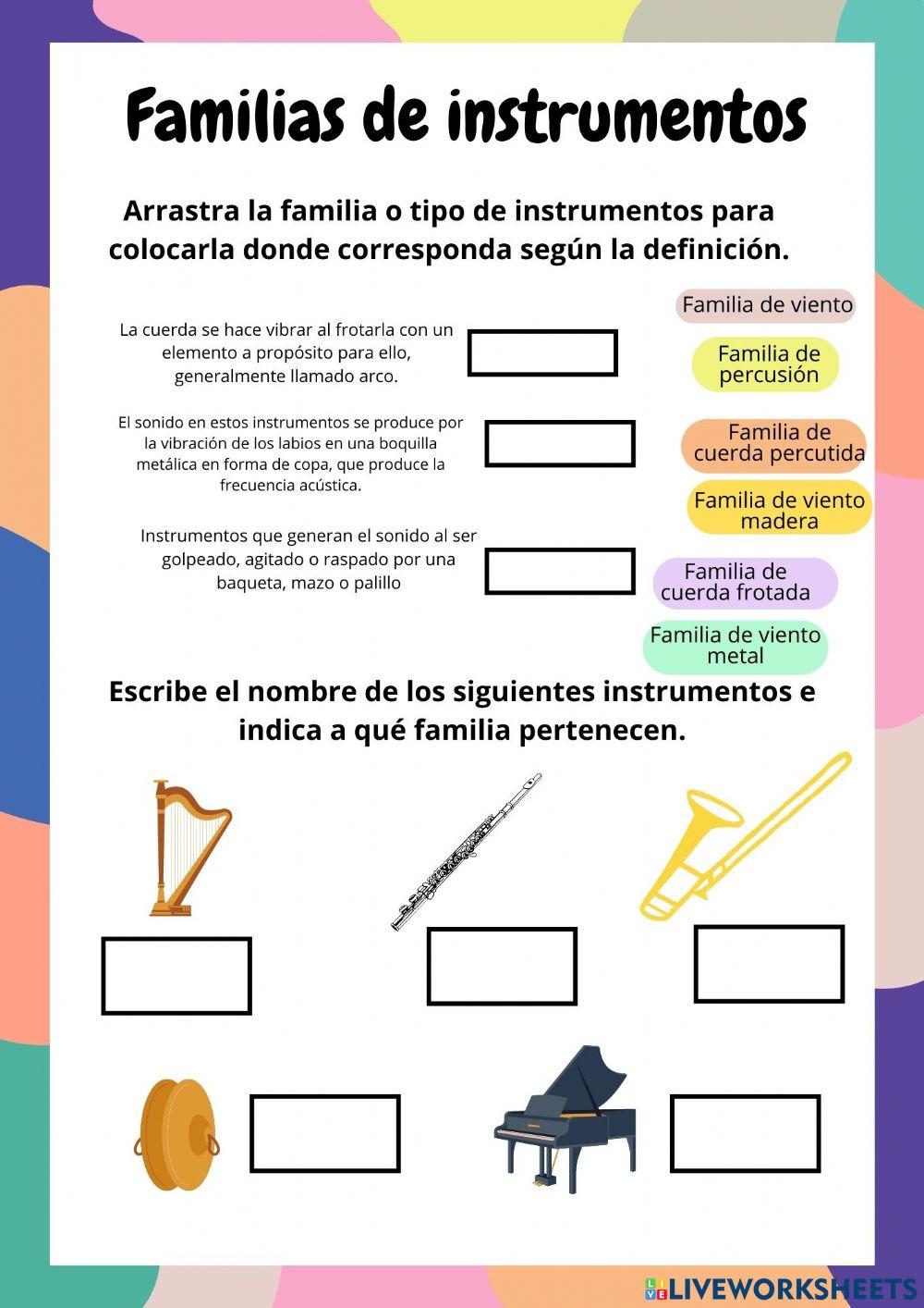 Las familias de instrumentos
