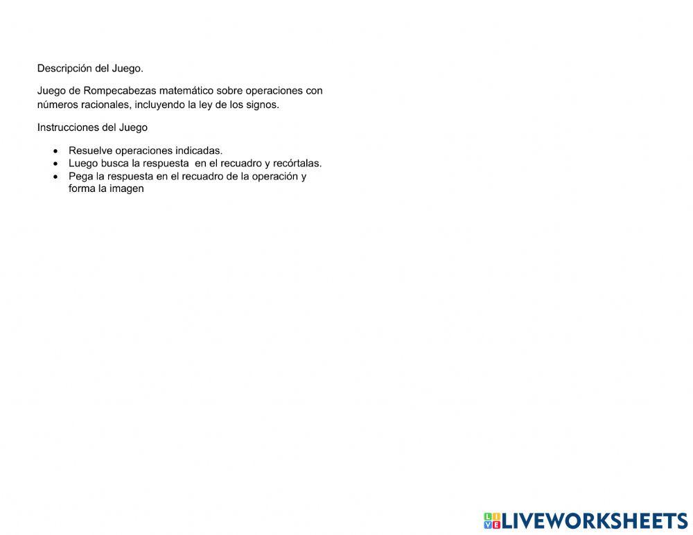 Rompecabezas con Fracciones