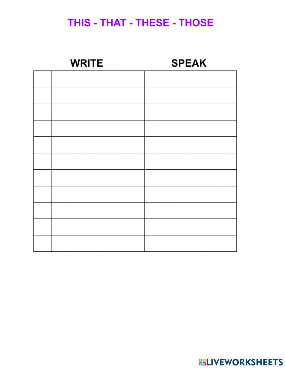 This that these those - speaking