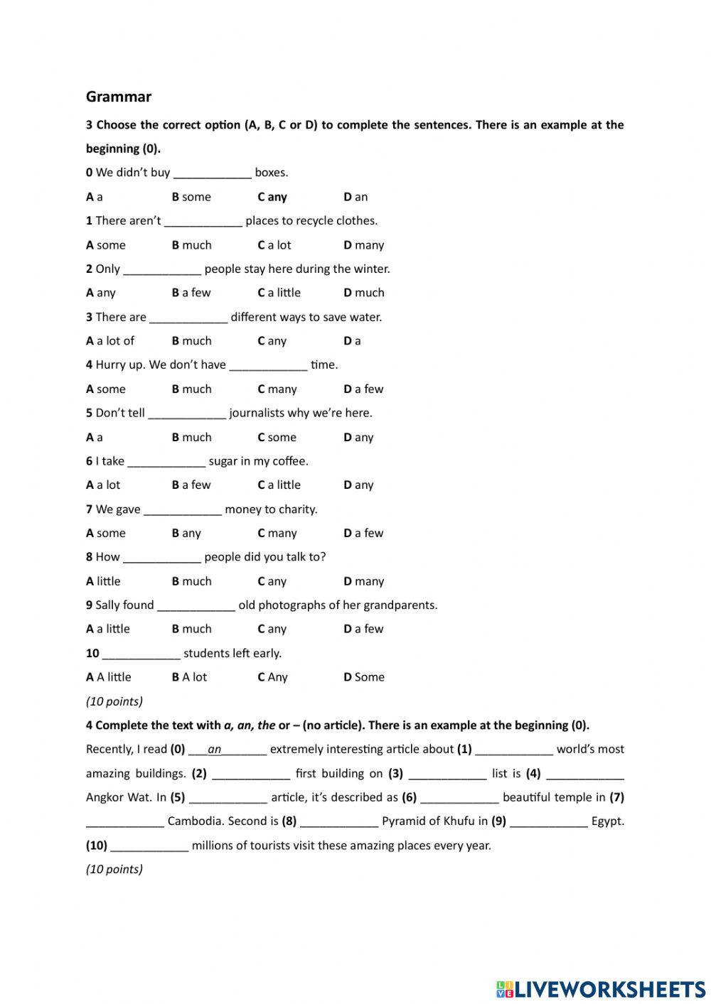 Life - pre-inter - Unit 5 Vocab and grammar