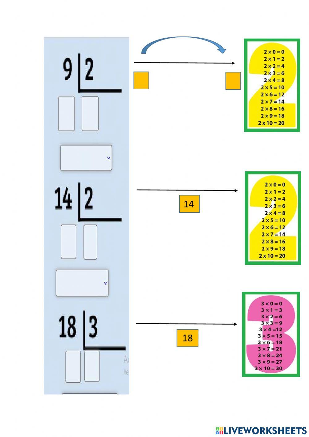 Division exacta e inexacta