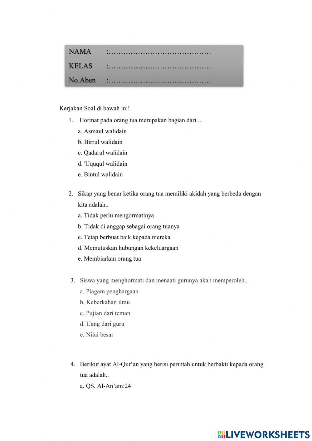 Menghormati orang tua dan guru