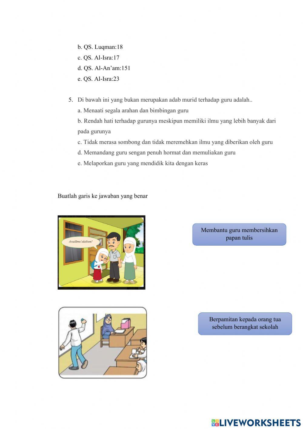 Menghormati orang tua dan guru