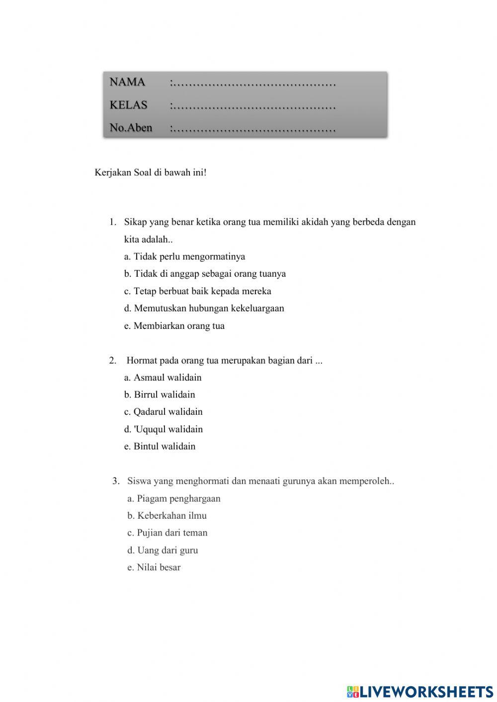 Menghormati orang tua & guru