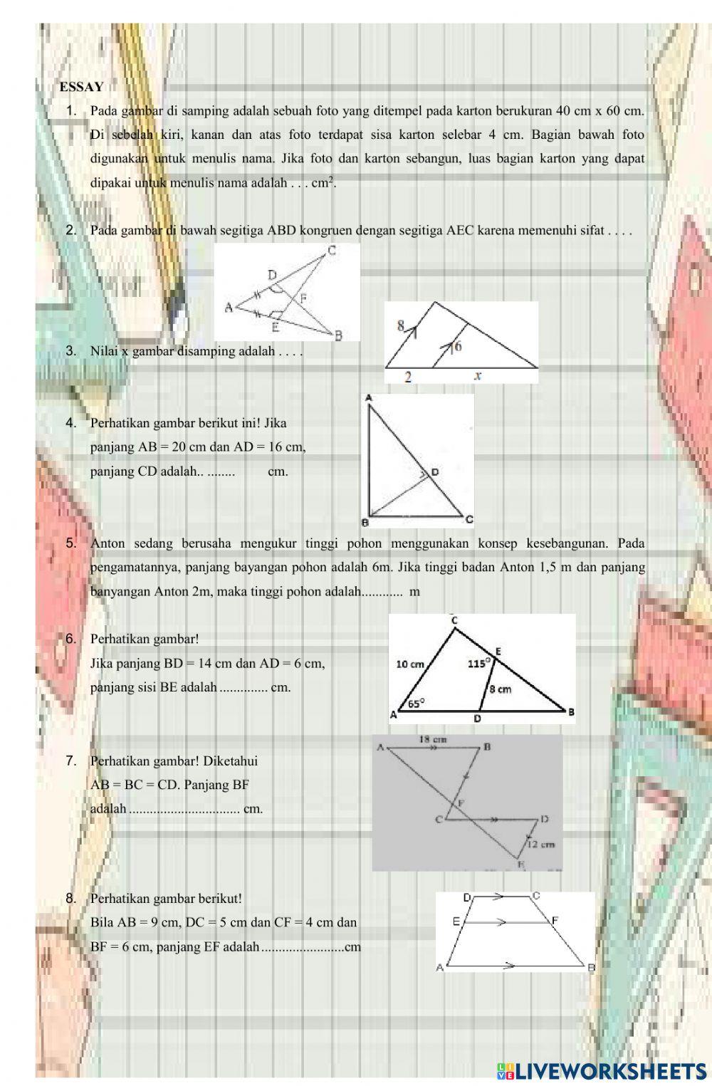 Ulangan harian kesebangunan dan kongruen