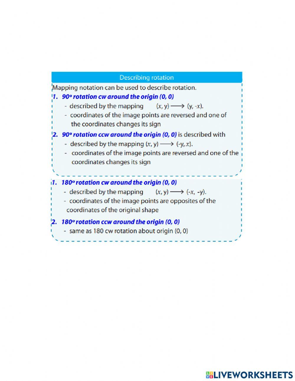 Rotation online exercise | Live Worksheets