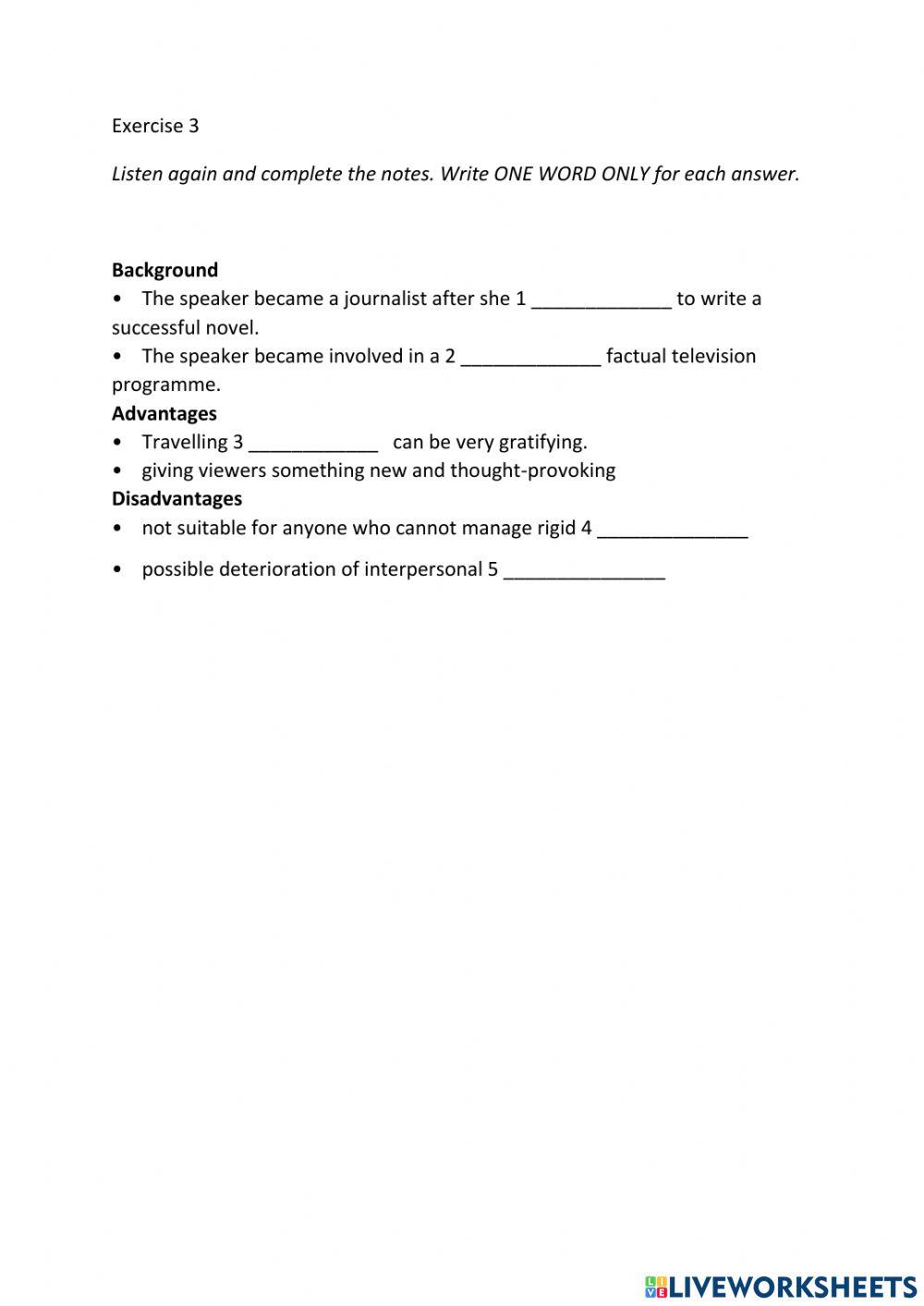 IE3, Unit 7, Listening, Exercise 3