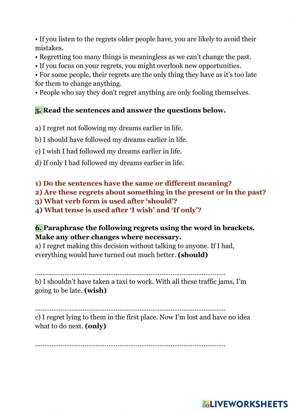 Regrets? I have a few…