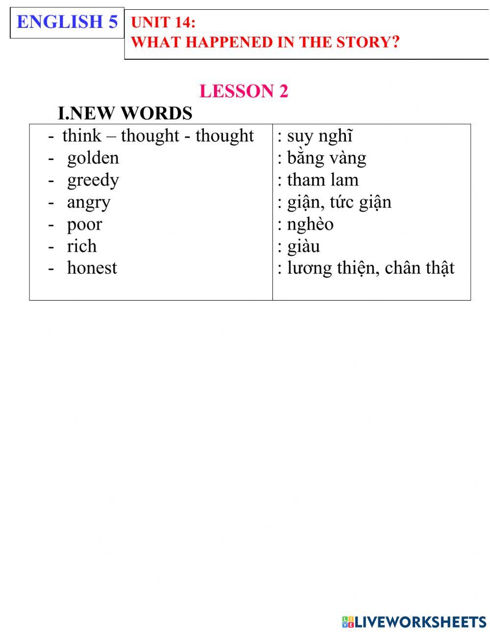 Englissh 5- unit 14- lesson 2