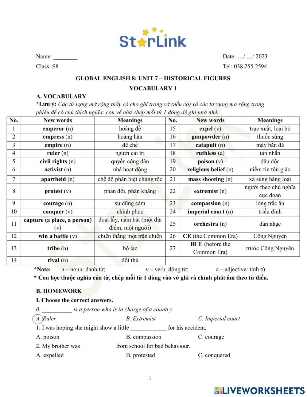 Foreign teacher-S8-Week 23-U7-Vocab 1
