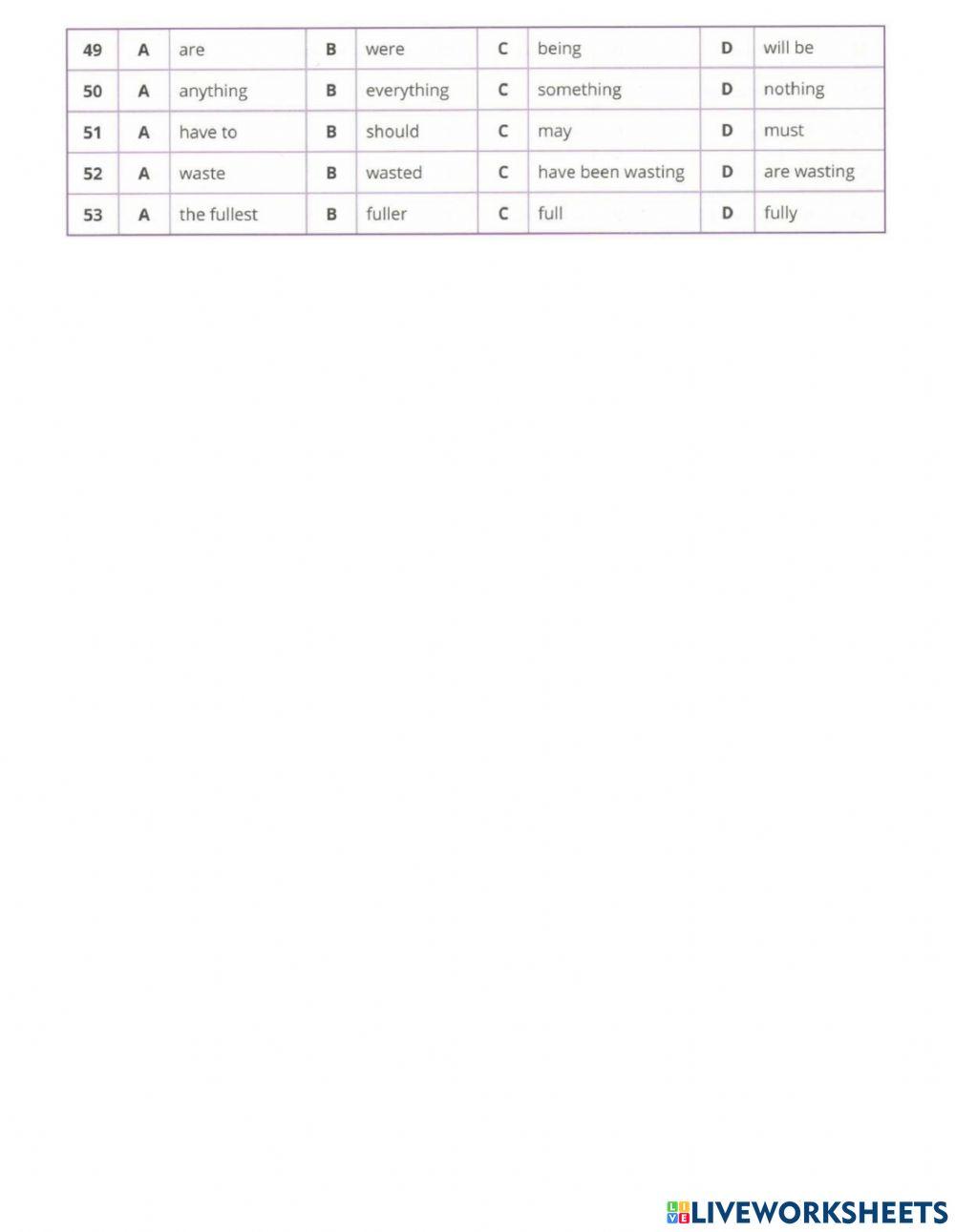 ZNO L T Shopping Use of English