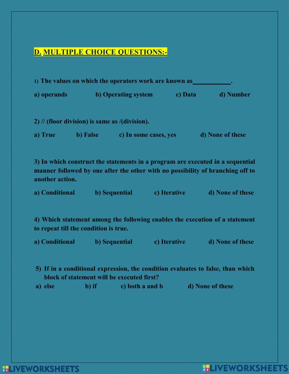 2532646 | Revision Worksheet More on Python | sarivasanta