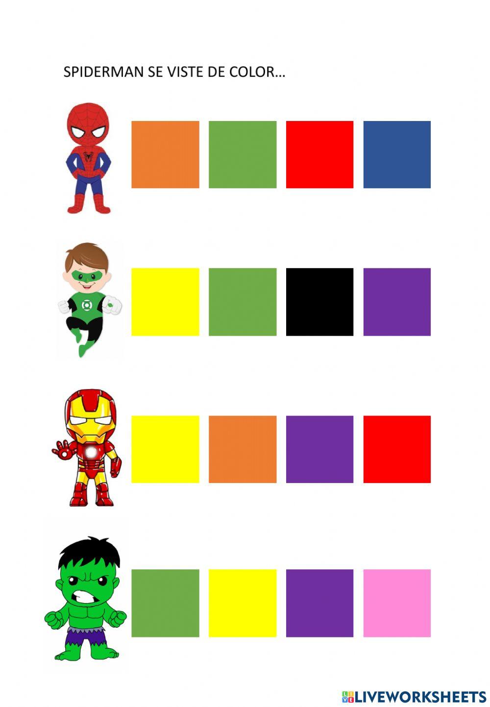 Los superhéroes se visten de color...