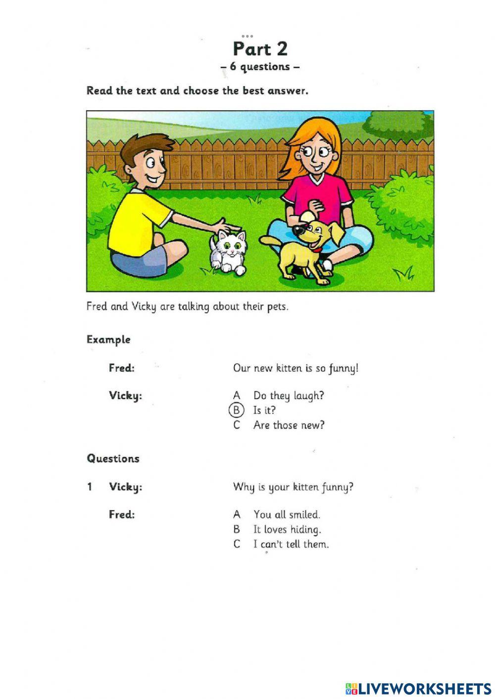 Movers. Test 1. R-W. Part 2