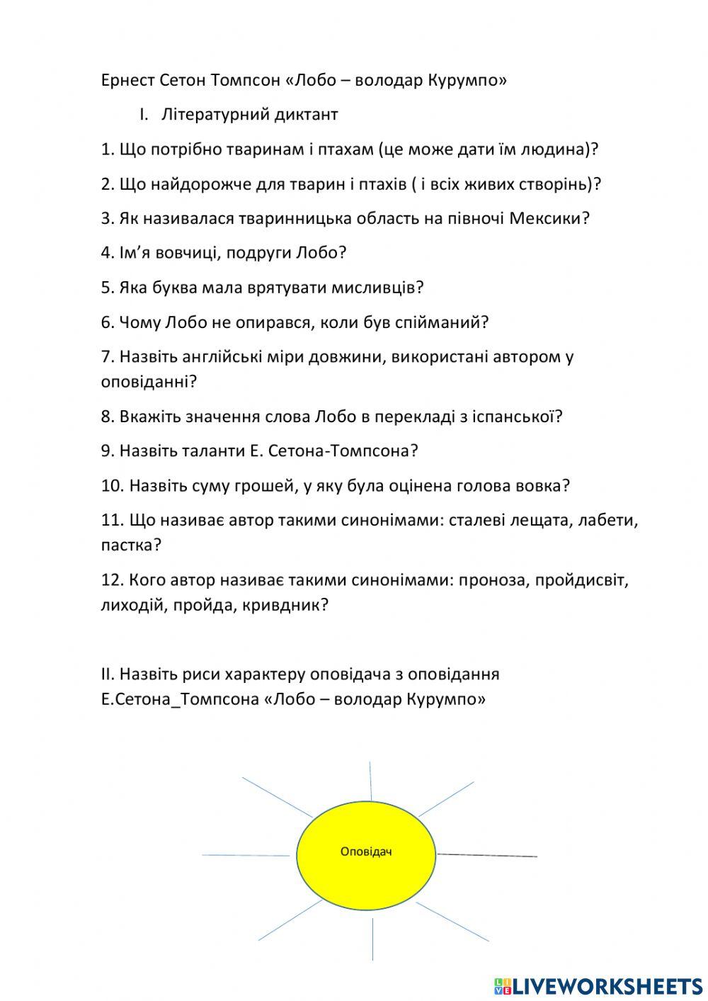 Ернест Сетон-Томпсон -Лобо- володар Курумпо-