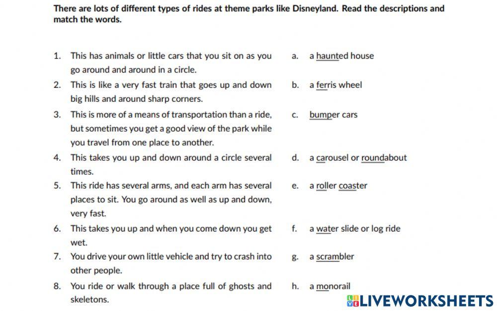 Walt disney vocabulary