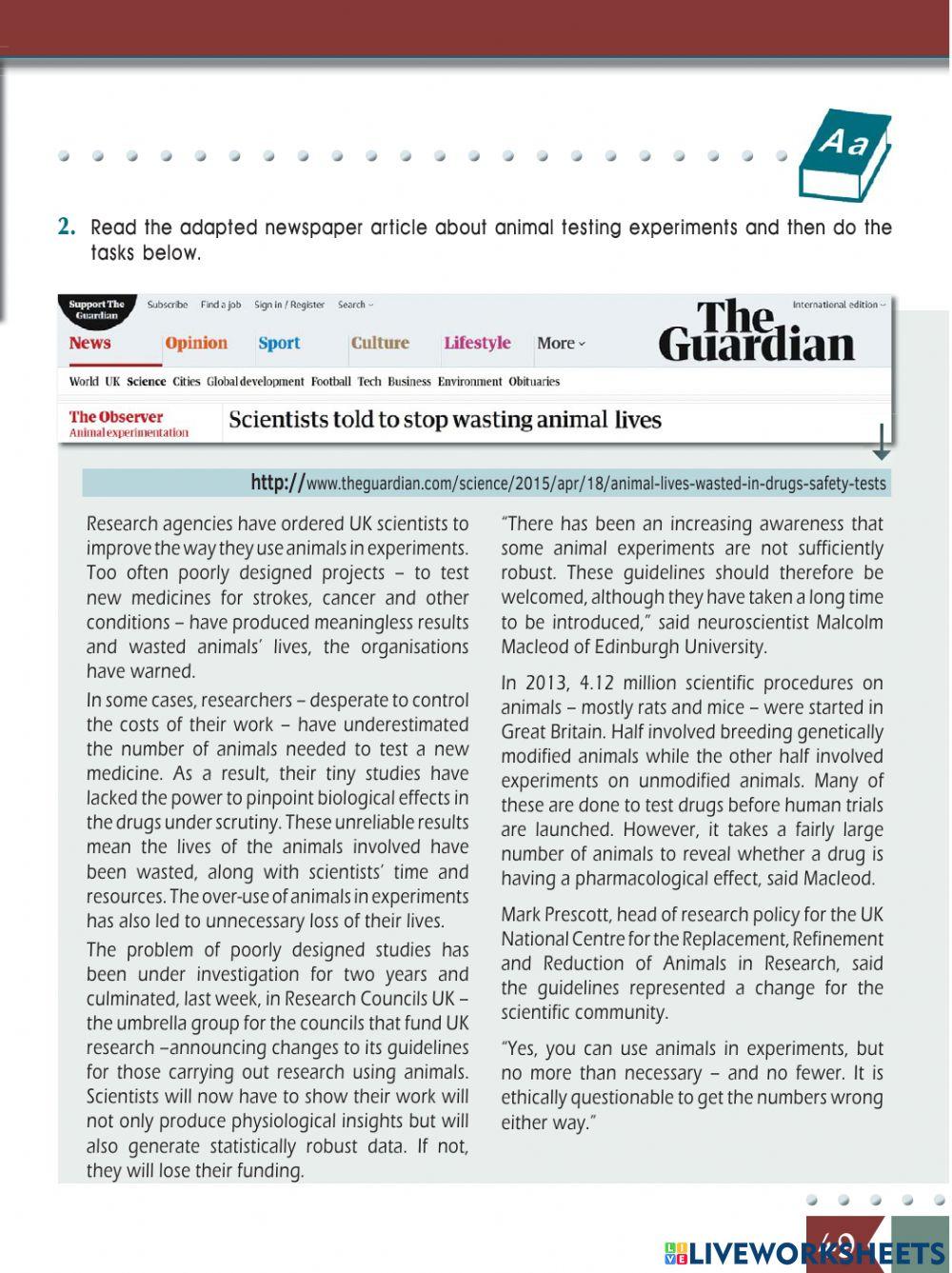 Unit 5-Animal Rights-A lykeiou-part a