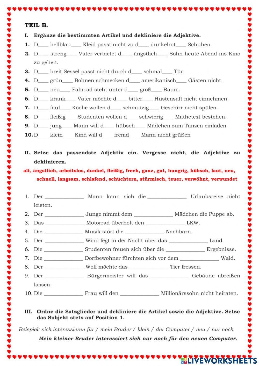 Deklination der Adjektive