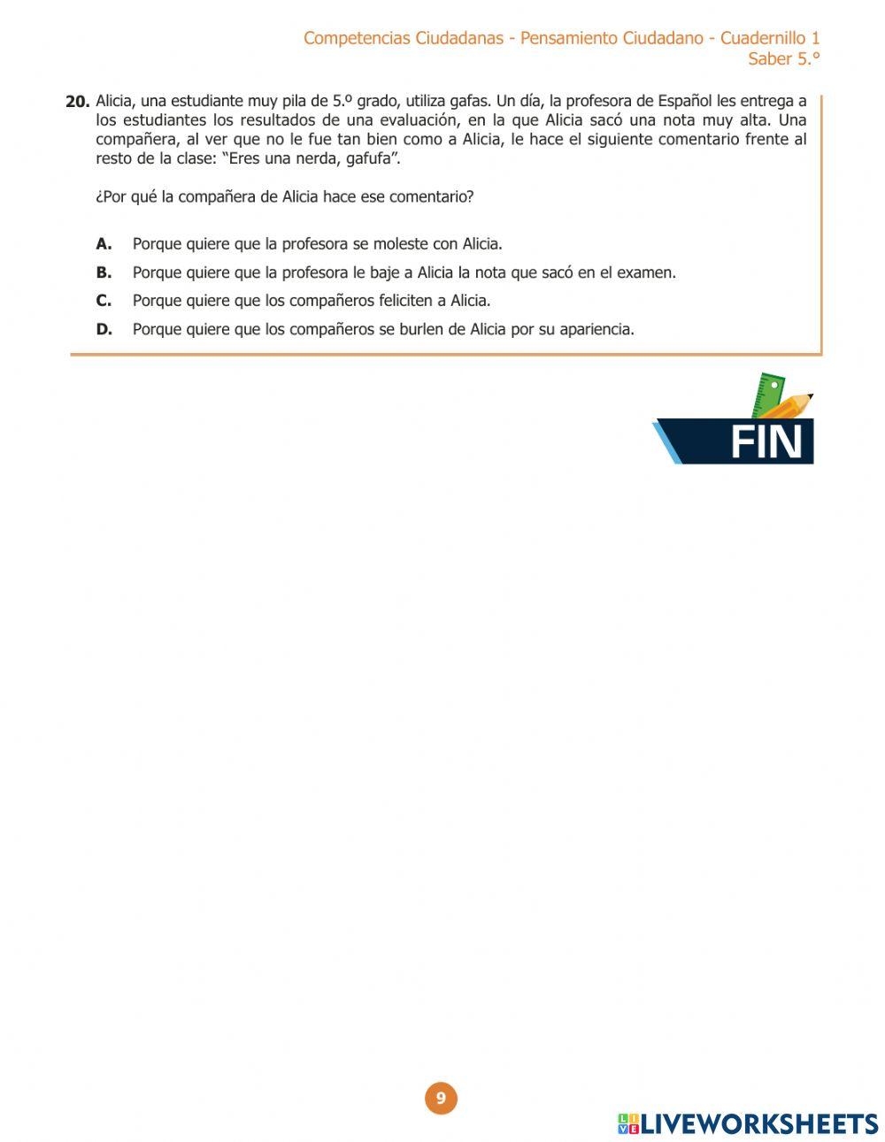 Evaluar para avanzar competencias ciudadana 5