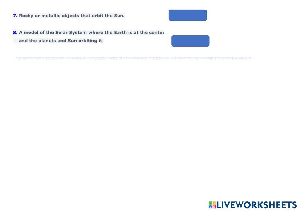 The solar system and the earth