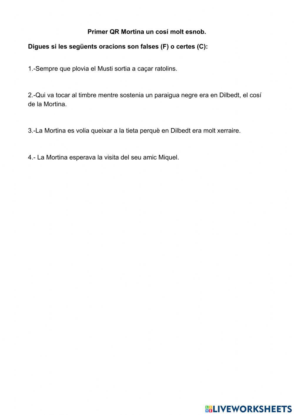 QR1 Mortina un cosí molt esnob