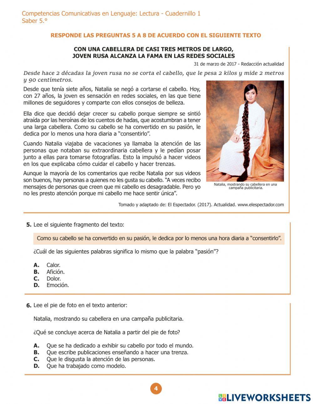 Evaluar para avanzar - lenguaje 5