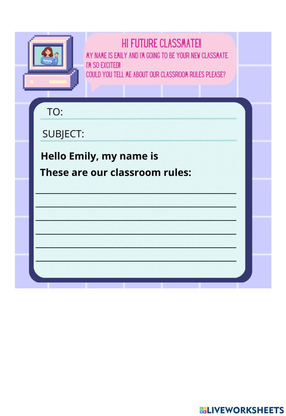 Classroom rules must musn't