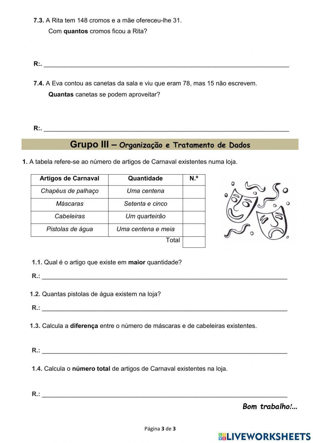 Ficha Intercalar Matemática-partilha