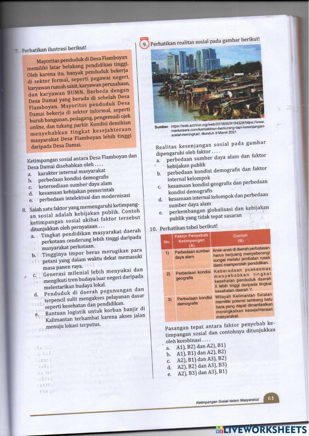 Uji kompetensi ketimpangan sosial