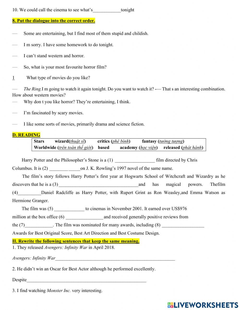 G7-test for unit 8 btvn test4 mlh