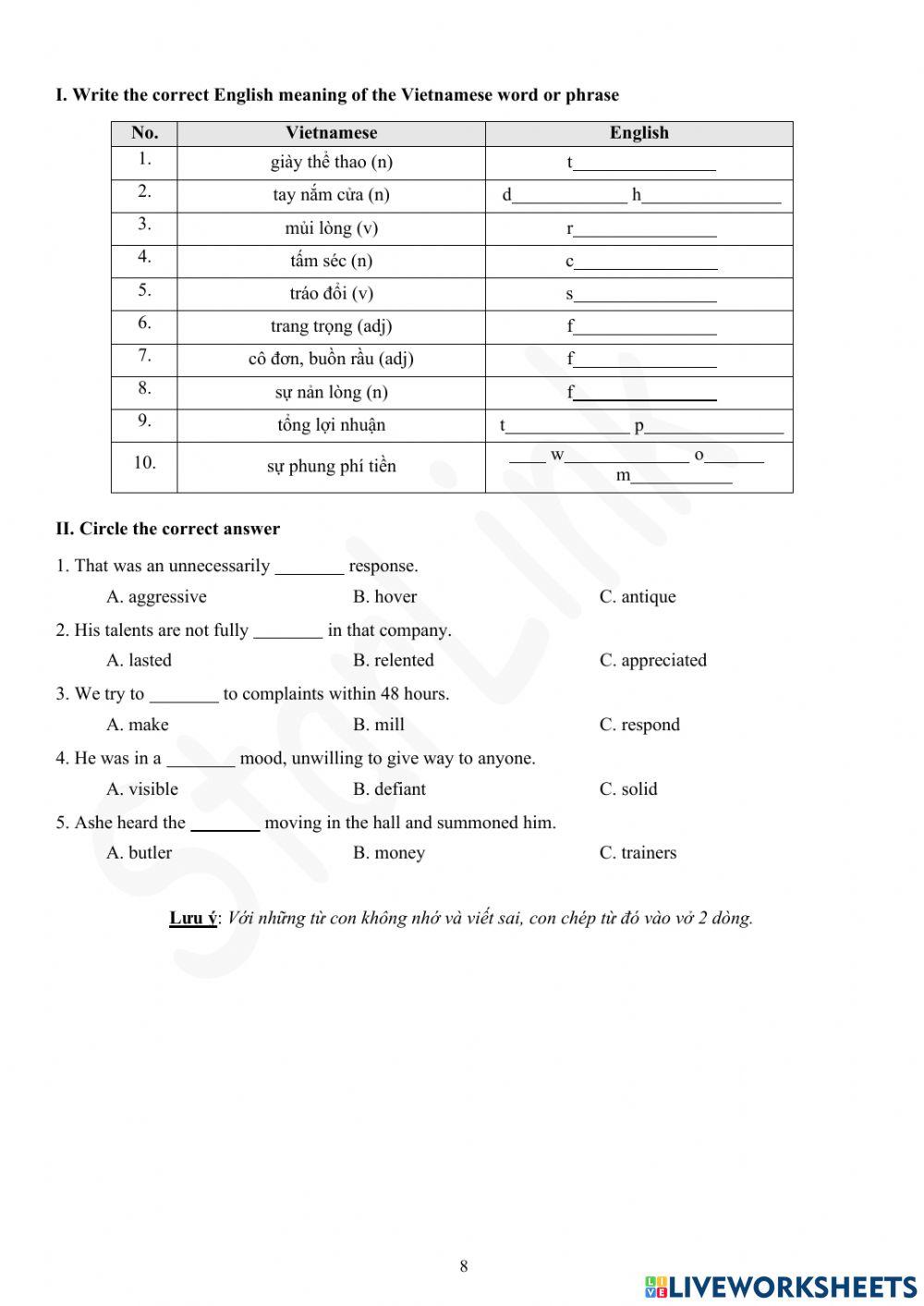 Foreign Teacher-S6-WEEK 23-U6-VOCAB 1
