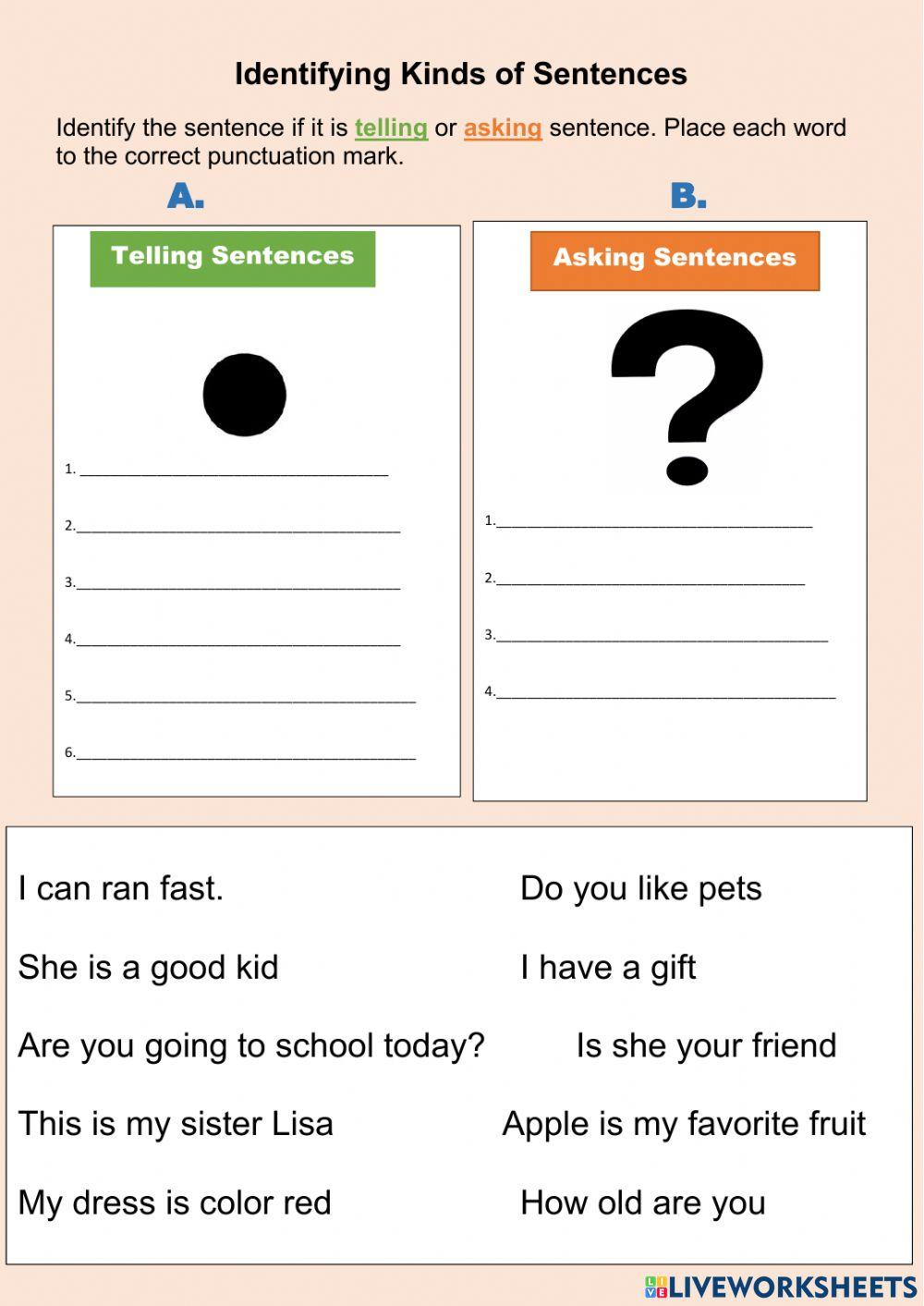 Telling and asking sentences