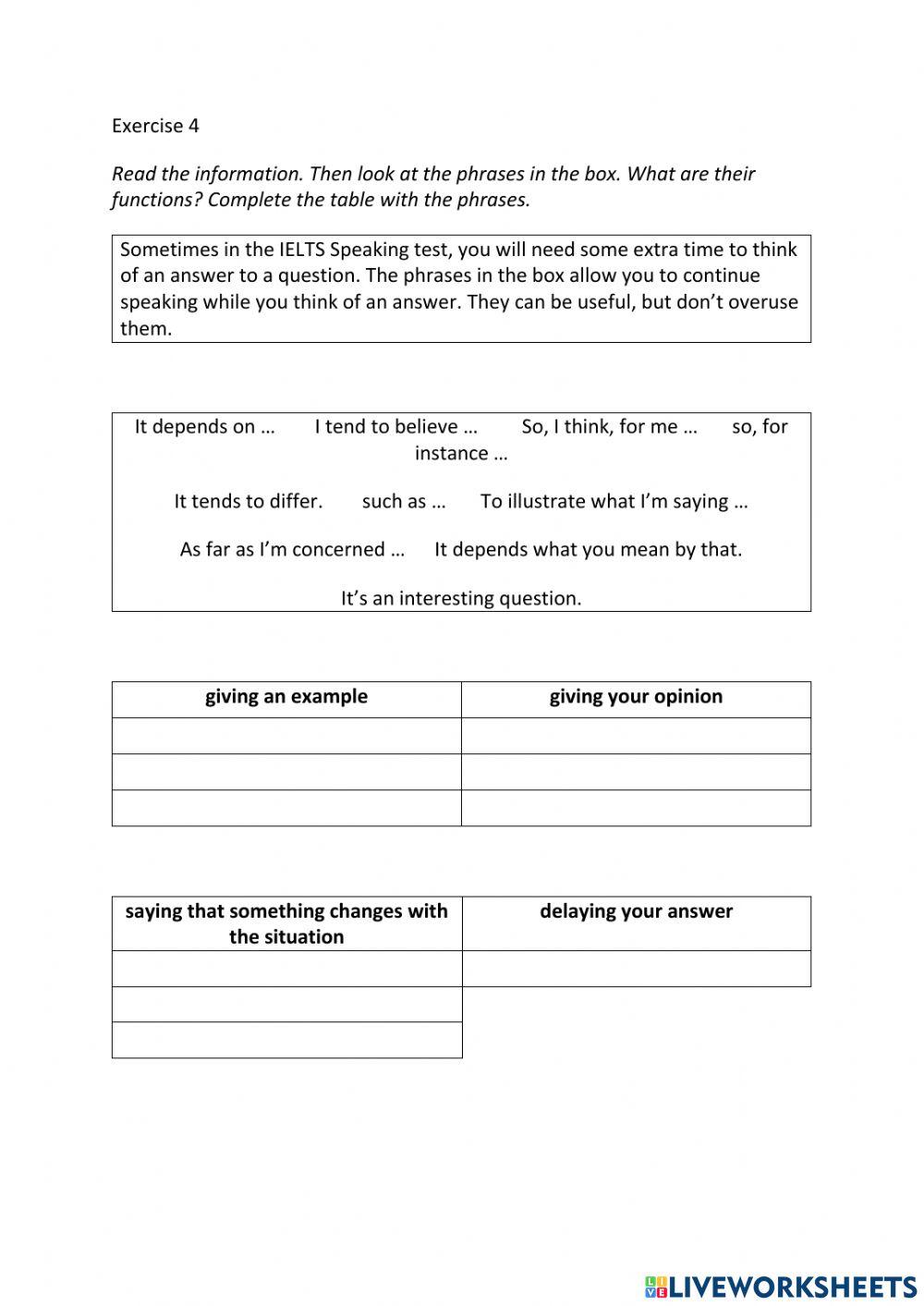 IE3, Unit 7, Speaking, Exercsie 4