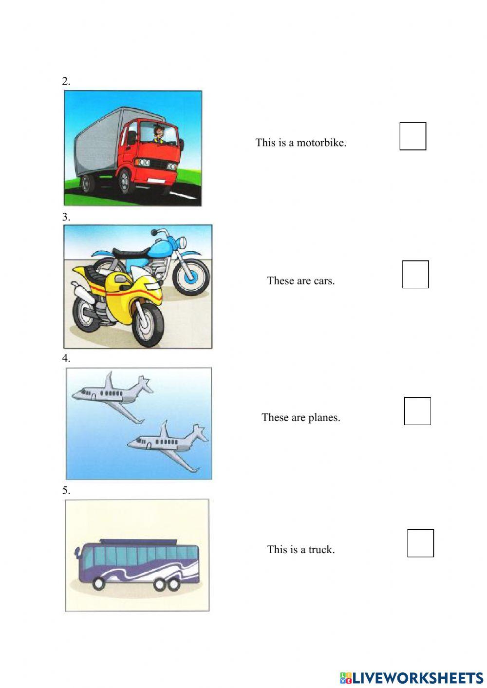 Idict 1 - Unit 9 - Transportation - Reading and writing test