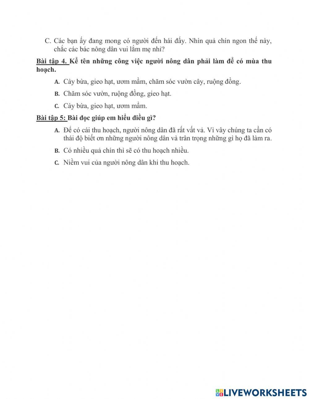 Bài tập tiếng việt