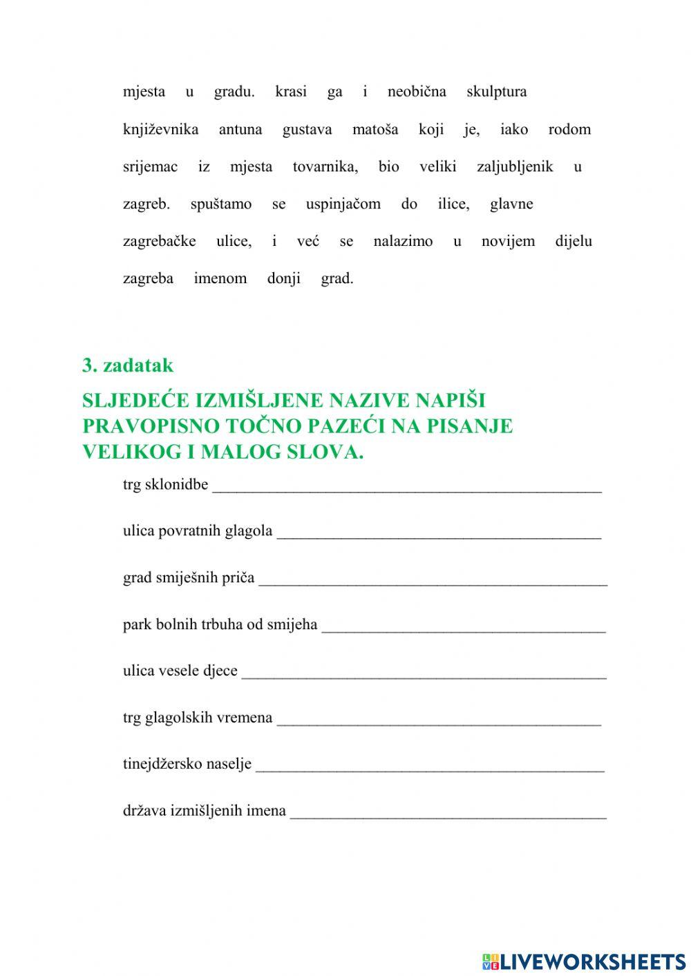 Veliko početno slovo - 6. (2. pol.)