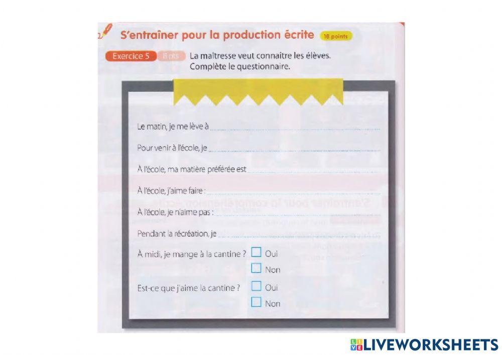 Production écrite - Connaître ses élèves