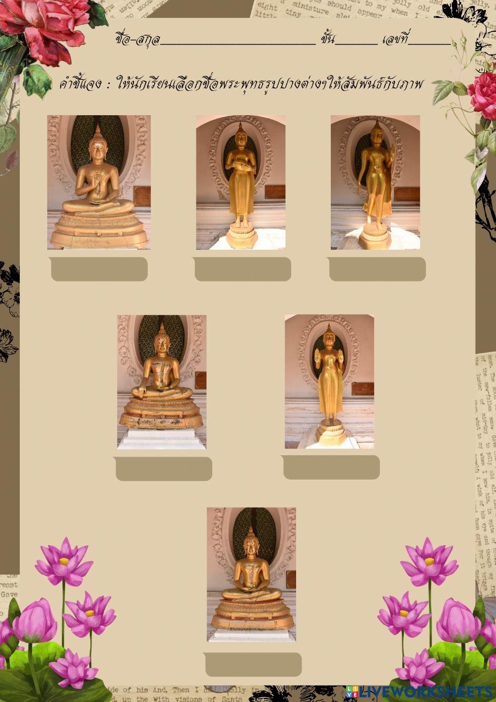 พุทธประวัติจากพระพุทธรูปปางต่างๆ