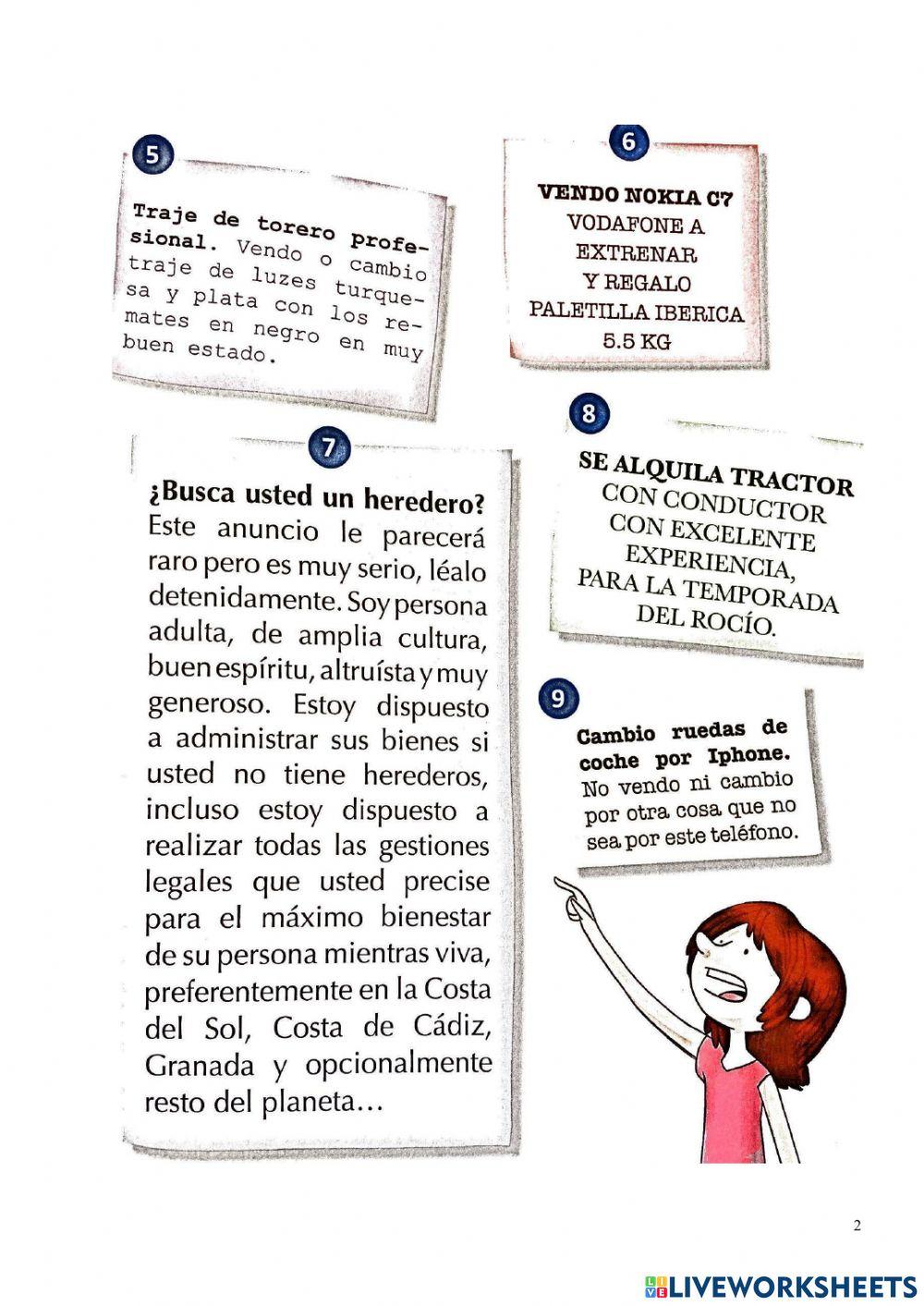 Comprensión lectora anuncio