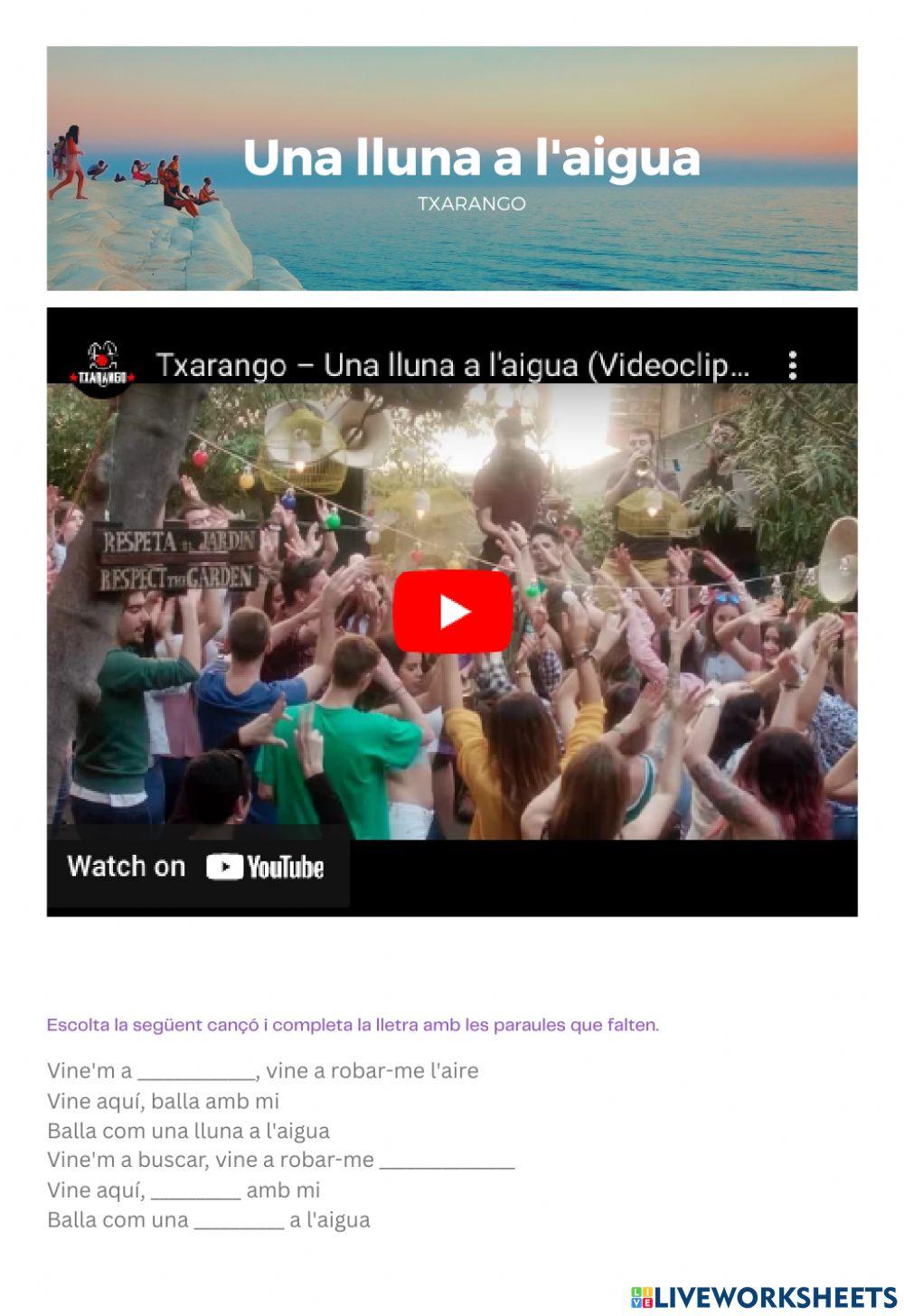 Txarango – Una lluna a l'aigua lletra