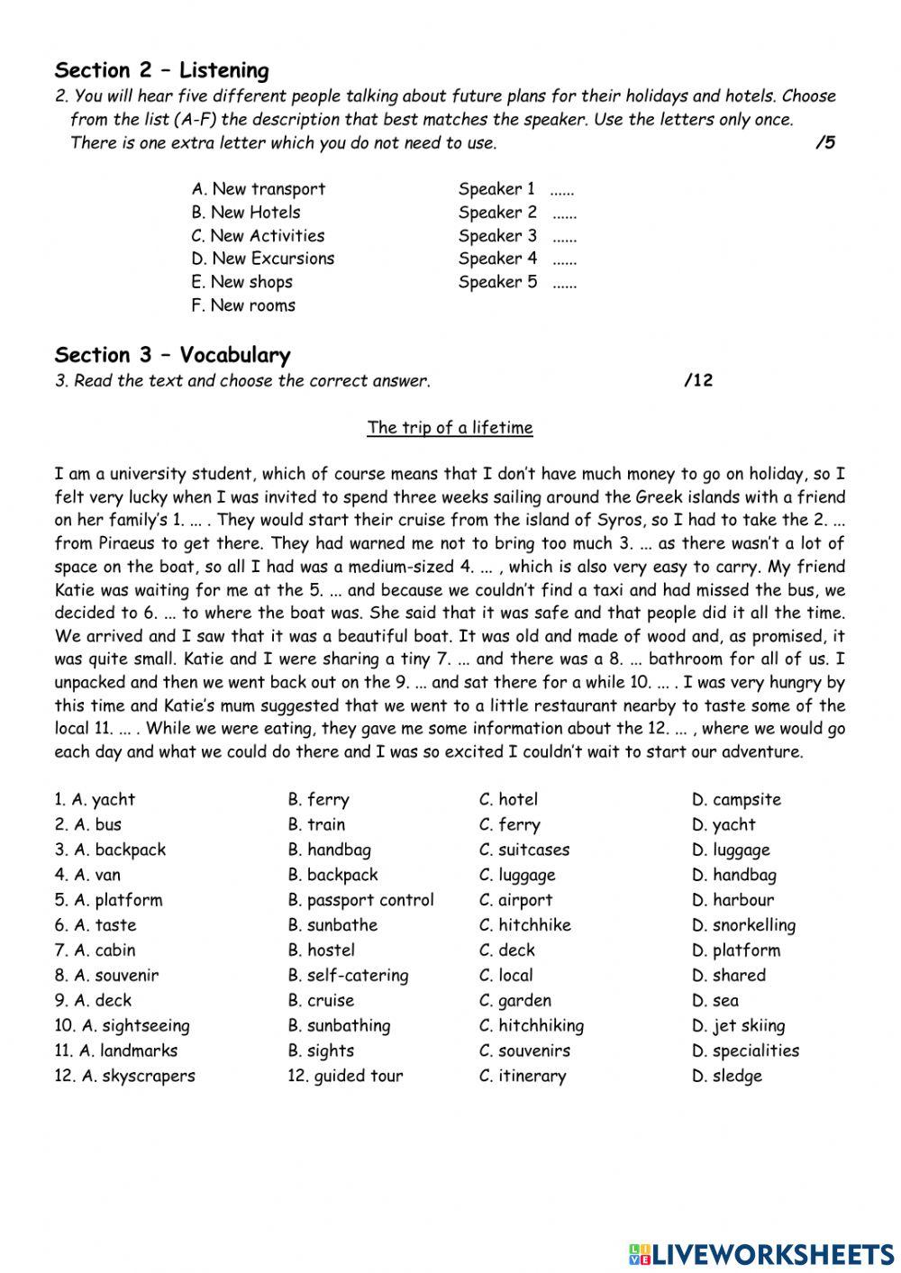 Cosmic B1+ Unit 4 Test