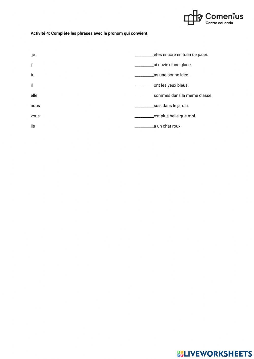 Verbes être et avoir (Présent d'indicatif)