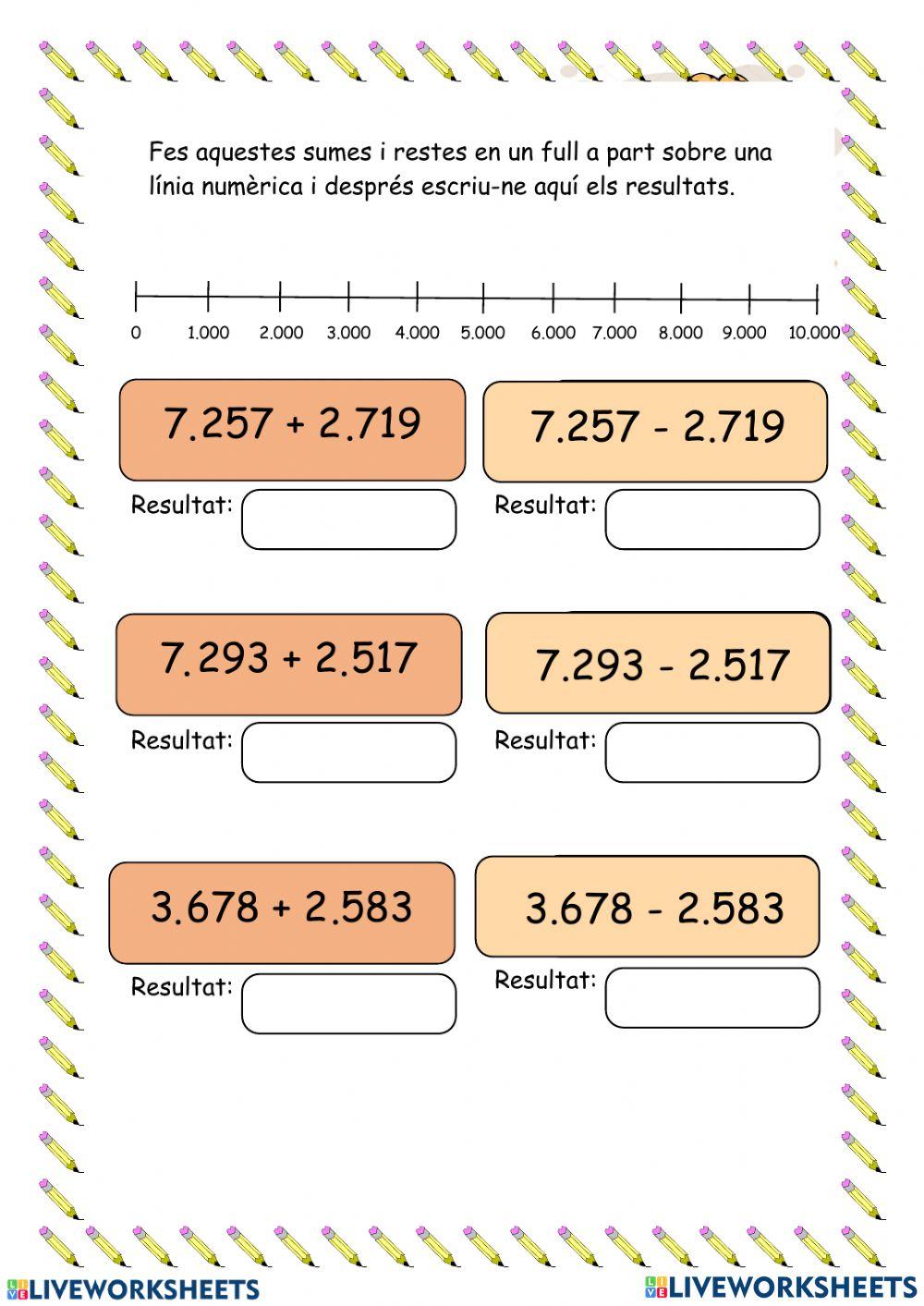Sumes i restes portant