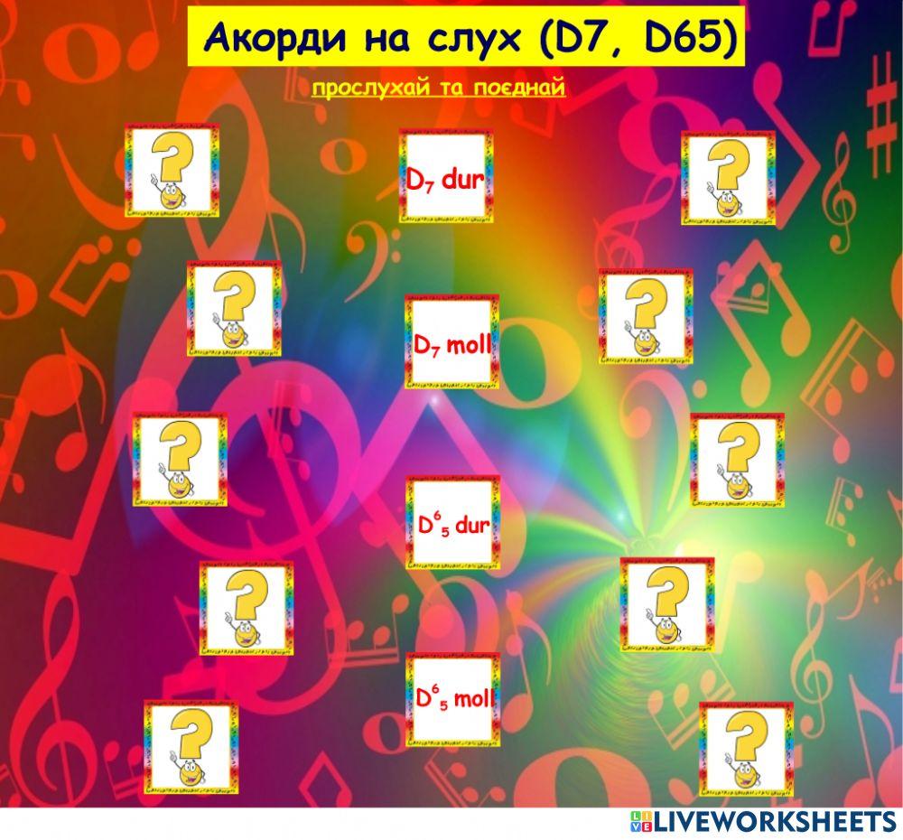 Акорди Д7 та Д65 на слух