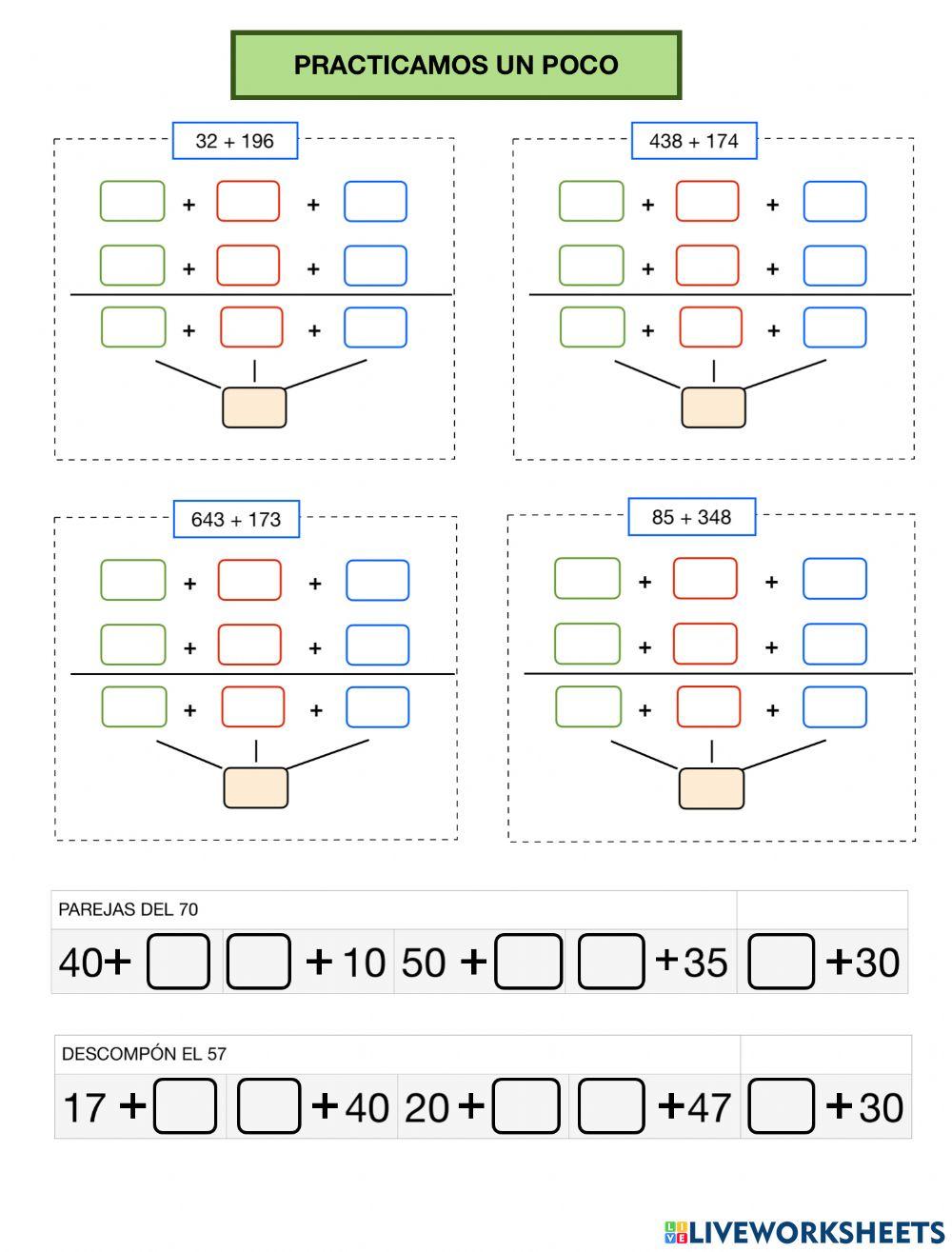 Sumas por descomposición